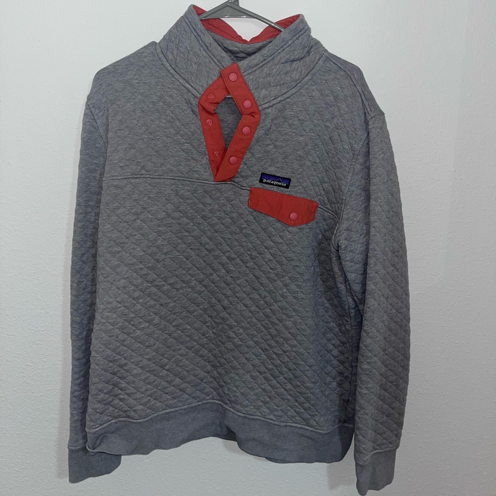 Grey Quilted Patagonia Quarter Button Up